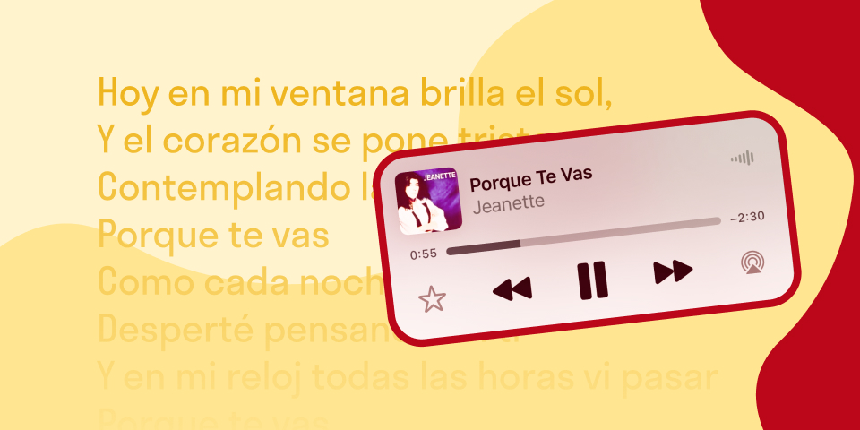 Porque te vas (Jeanette) — текст песни с переводом на русский язык